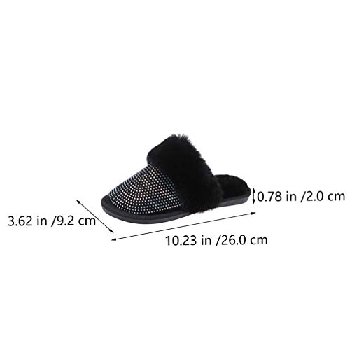 Holibanna Pantufas femininas quentes de inverno de pelúcia para uso doméstico, calçados para uso int