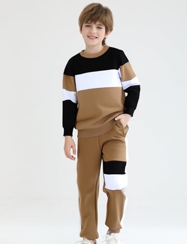 Image of mkodopy Boys Clothes Hoodie Sweatsuits Tops and Pants Boys Fall Winter Outfits Boy Clothing Set