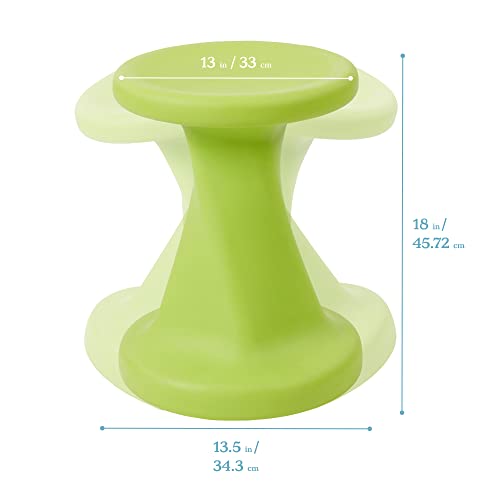 Image of ECR4Kids Twist Active Wobble Stool, 18in Seat Height, Classroom Furniture, Lime Green