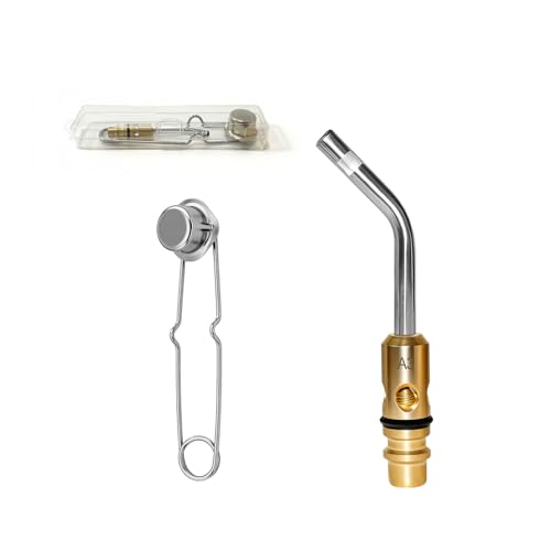 0386-0101 A-3 3/16 Air Acetylene Replacement Tip with Flint Striker for Turbo Style G-4 /PLFA5 Handles Self Lighting Torch Tips Light/Medium Duty Air Acetylene Swirl Quick Connector Flame Tip