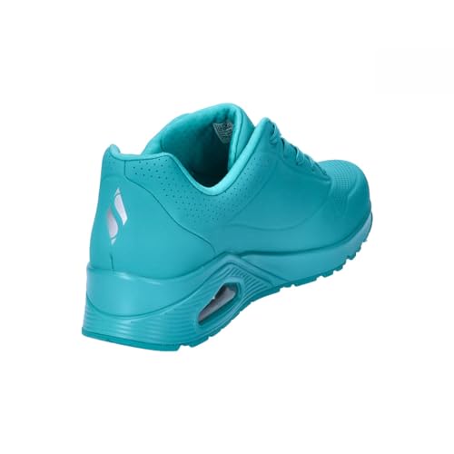 Skechers Women's Uno-Stand on Air Sneaker, Turquoise Durabuck Mesh, 7.5
