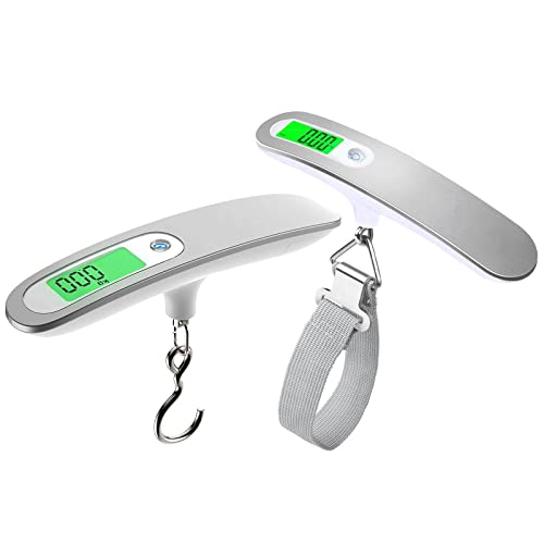 BestAlice Lot de 2 pèse-bagages numériques de 50 kg - Balance portable de haute précision pour bagages - Batterie incluse - Vert Cover