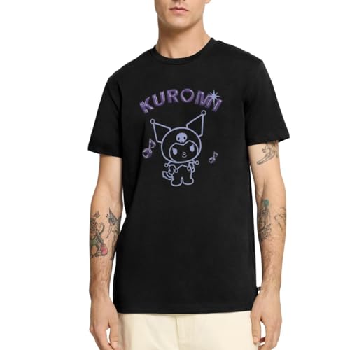 T-shirt Kuromi homme coton violet chrome vêtement manga décontracté