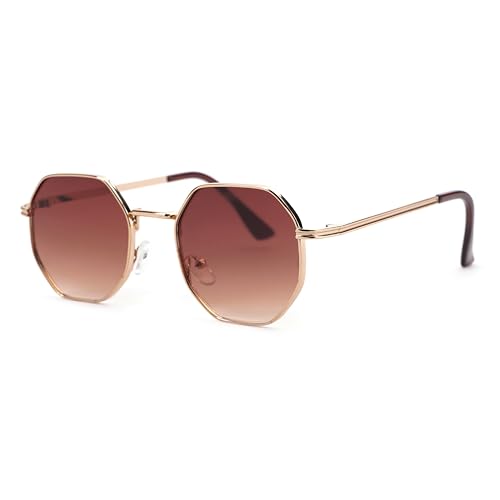 ACCENTZ Hexagon Sunglasses Brown Brown Gradient - Image 3