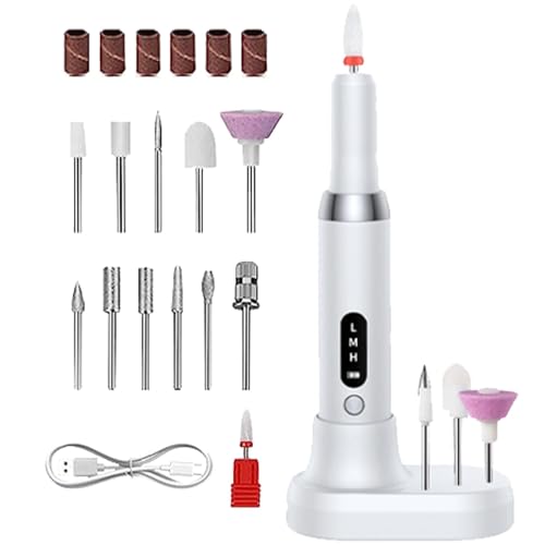 De Uñas Eléctrica, Kit De Taladro De Uñas Inalámbrico, Amoladora De Uñas Eléctrica Inalámbrica, Velocidad Ajustable, 12 Brocas, 13.2x2.3cm, Para Manicuras, Pedicuras, Hogar, Salón