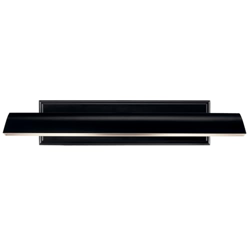 Image of Kichler Carston 2-Light Picture Light, Updated Traditional Light in Black with White Interior, for Framed Art, Mirror or Built-in Shelving (4.75 inch x 24.25 inch), 52686BK
