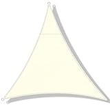 DEXIAO Toldo Vela de Sombra, Poliéster Toldo Vela Protección Rayos UV Impermeable Resistente para Patio jardín pérgola Patio Trasero (2×2×2m, Crema)