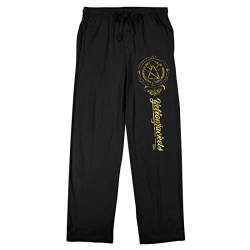 Bioworld Yellowjackets Title Symbol Men's Black Graphic Sleep Pants
