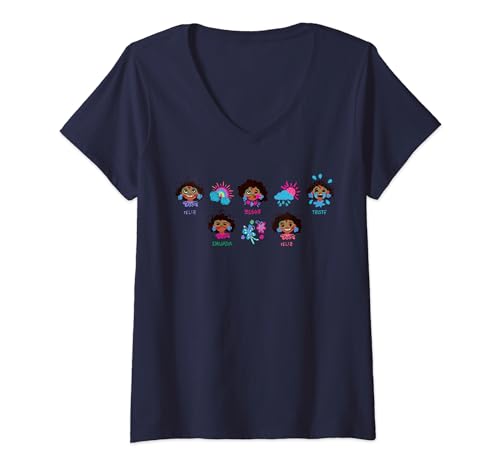 T-shirt Encanto Mirabel Disney vêtement col V Many Moods coton pour fille
