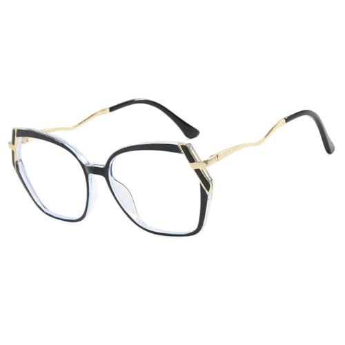Lunettes polygonales transparentes femmes grand format contre la fatigue