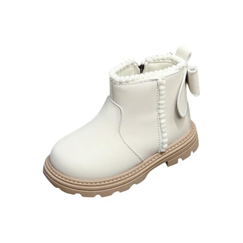 Girls Ankle Boots Waterproof Side Zipper Bowknot Chelsea Booties Fall Winter Comfortable Warm Short Boots