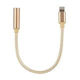 Lightning to 3.5mm Headphone Jack Adapter for iPhone 7 / 7 Plus, K-ble iPhone 7 Lightning Port to 3.5mm Female Audio Jack Headphone Cable Adapter (Gold)
