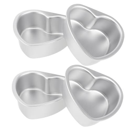 ELAYARD 4 Piezas Molde para Pasteles Forma Mol Aluminio Antiadherente para Cumpleaños Bodas y Día de San Valentín