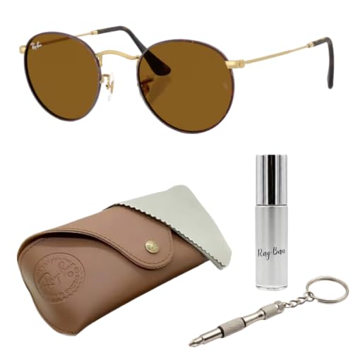 Image of Ray-Ban RB3447 ROUND METAL Round Shaped Sunglasses for Men with Official RAYBAN Eyewear Kit