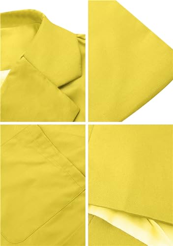 Women Lapel Collar Long Sleeve Blazer Formal Solid Color Long Suit Open Front Waist Jacket2