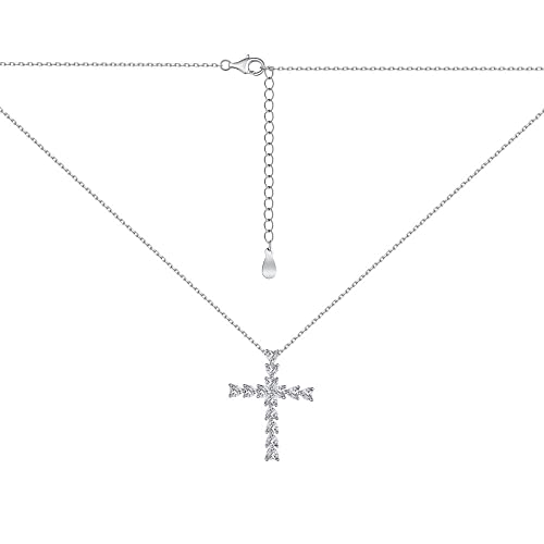 Pendentif Croix de Foi en Argent Sterling et zircone cubique pour femme