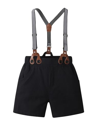 Image of Boarnseorl Baby Boys Shorts Sets, Infant Shirt+Shorts+Bow Tie+Vest,Toddler Gentleman Outfits Suits