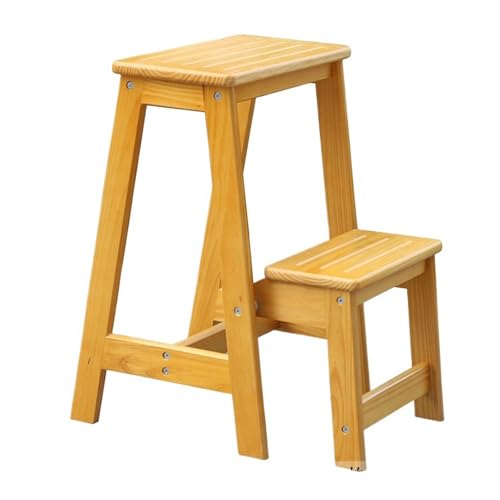 Banqueta plegable de 2 peldaños: escalera portátil de madera para cocina 2