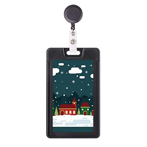 Porte-badge rétractable original enrouleur badge nuages et flocons de neige