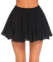Avidlove Rock Damen Minirock Sexy Faltenrock Kurz Skirt Festival Outfit Rave Kleid Tüllrock Sommer Plisseerock Schwarz S
