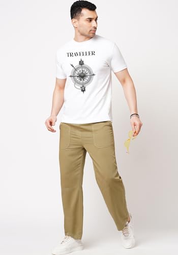 Image of Wear Your Opinion Men's S to 5XL Premium Combed Cotton Printed Half Sleeve T-Shirt (Design : Travel Compass)
