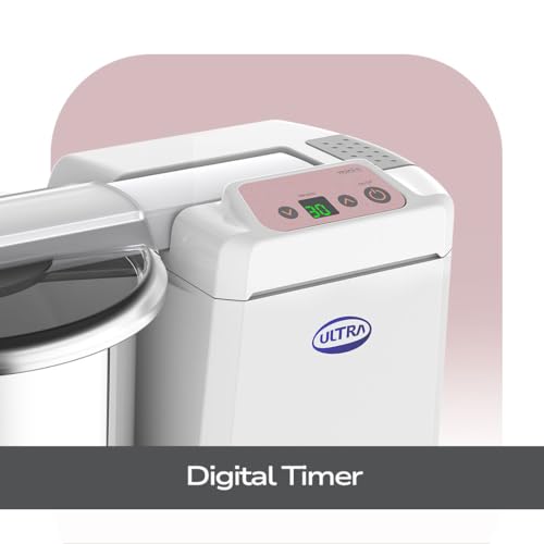 Image of Ultra Mini T 1.25 Litre Table Top Wet Grinder - White | Digital Timer - Fast Grinding Conical Stones, 85W Power & 5 Years Warranty | AISI 304 Food-Grade SS Multi Utility Cylindrical Drum, CE Certified