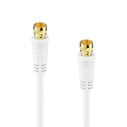 PerfectHD Perfect Satellite Cable, Aerial Cable, Coaxial Cable, F Male to F Male, 2.00 m, White, 2.00m - Image 3