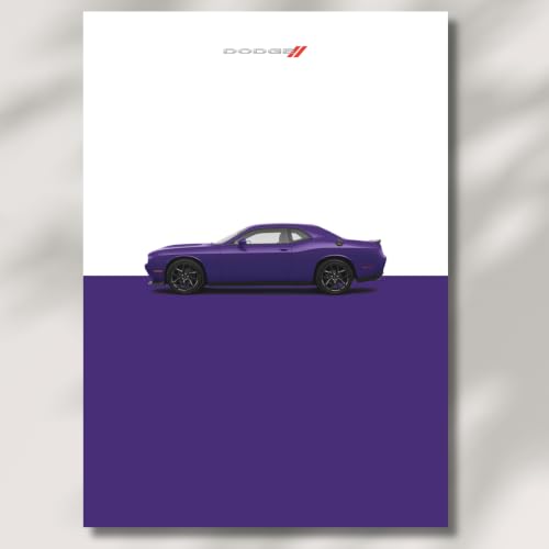 Image of Live Mad Live Crazy Dodge Challenger Portrait Single Wall Paper Poster, A3 Size, 16.5L X 11.7W Inches Unframed Art Prints - Home, Bedroom, Living Room & Decor - Aesthetic, Matt Finish, Frame Not Included