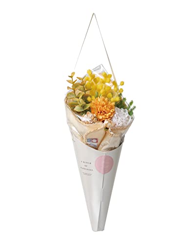 【asca】FLOWER TOWEL 今治タオル ブーケ セット Usee ユーシー ハンドタオル アーティフィシャルフラワー 花束 贈り物 プレゼント ギフト U-09018 (オレンジ)