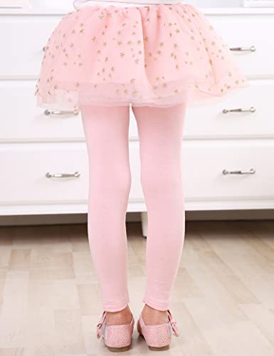 Kiench Girls' Leggings with Ruffle Tulle Tutu Skirts Attached Footless Tights US X-Large/Clothing Size 12-14/11-12 Years, Pink4