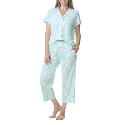 Image of Karen Neuburger Women's Short Sleeve Girlfriend Capri Pajama Set