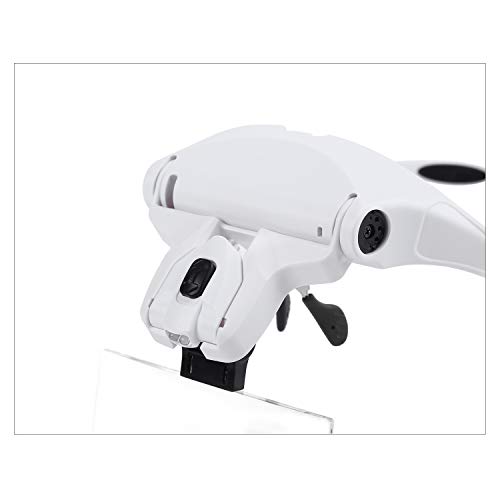 Lupa de 5 lentes 1.0X-3.5X Tiara de aumento de óculos com 2 luzes LED Lupa multifuncional Lupa de óc