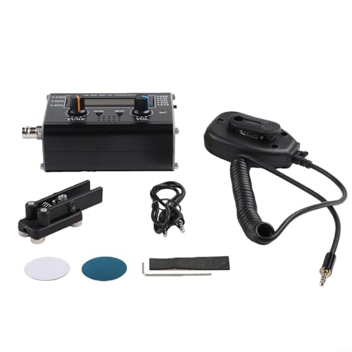 5W USDX QRP HF Transceiver All Mode SSB CW AM FM with BNC Connector for 15M 20M 40M Bands, CW Decoder and Keyer Support, Black Aluminum Body, 80x40x100mm, 1 Set