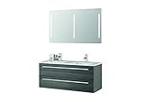 Double lavabo en marbre minéral de qualité supérieure [Dimensions] Largeur 120 cm x hauteur 1,4 cm x profondeur 45 cm [équipement] avec trou de robinetterie, avec trop-plein