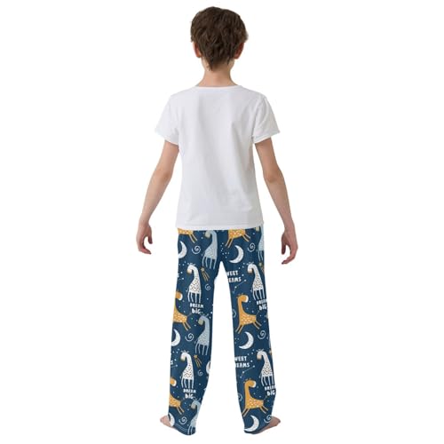 Cute Giraffe Starry Sky Boys Pants for Kids Jogger Pants with Pockets S-XL3