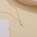 Poxtex Small Cross Necklace for Women Tiny Cross Pendant Choker Jewelry14K Gold Plated Jewelry Dainty Simple Cross Necklace Easter Gifts for Women Girls