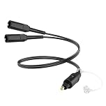Giantdeer Optical Audio Splitter 1x2 for Soundbar & TV, Digital Toslink Switcher 2-in-1 Out & 1-in-2 Out with 90-Degree Angled Connector, Supports Dolby Atmos/DTS:X, Plug & Play, Durable ABS Housing