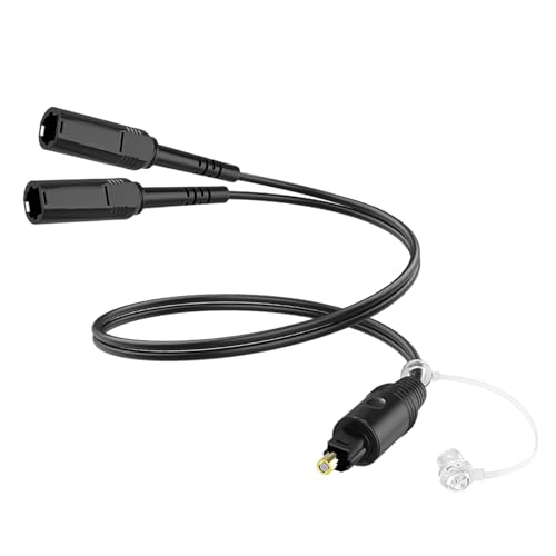 Hoembpn Toslink Digital Optical Splitter 1 in 2 Out Optischer Audio Splitter Adapter Kabel, 1 Stecker Eingang 2 Buchse Ausgangs, 24K Vergoldeter Stecker, für TV, DVD, Verstärker, Soundbar (0,3 M)