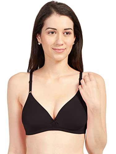 Image of SONARI Omania Womens Non-Padded Cotton Polyester Bras - Solid, Non-Wired, Medium Coverage, Hand Washable (Pack of 2) Black Coffee