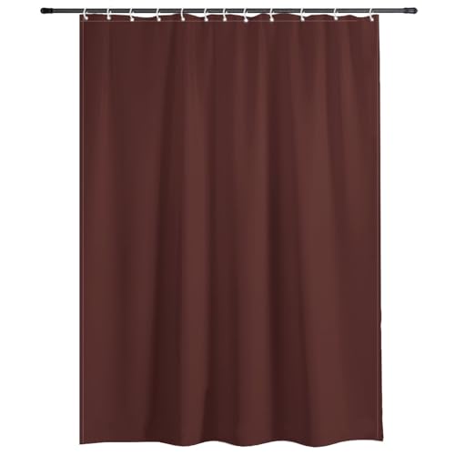 Badezimmervorhänge, Duschvorhang, wasserdicht, für Badezimmer, Nassraum, WC, waschbar, langlebig, mit 12 Haken, Polyestergewebe, WC-Gardinen, Duschvorhänge, 180 x 180 cm, Schokoladenbraun