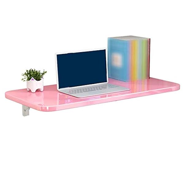 Wandgemonteerde neerklapbare tafel, eenvoudig zwevend opklapbaar laptopbureau, kleine neerklapbare tafel Wandgemonteerde zware opklapbare wandtafel (roze 70x30cm) (roze 120x40cm)