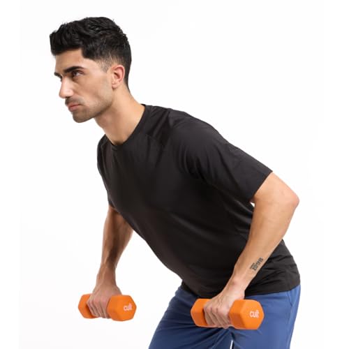 Image of Cult Neoprene Dumbbell Ideal for Home Workout Strength Training for Men & Women Pack of 2 Fixed Weight Dumbbell (3 kg) Orange