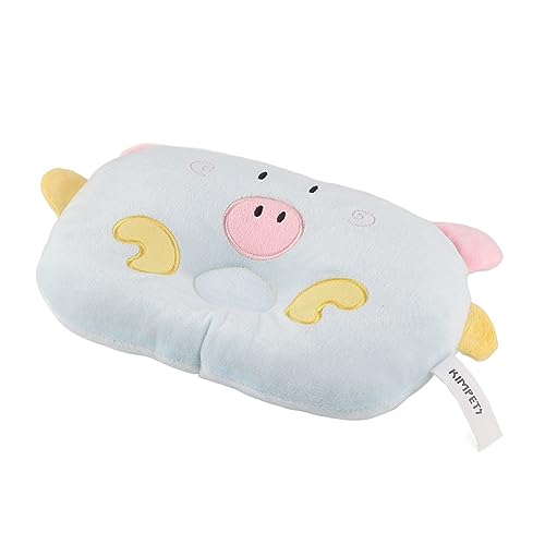 Qukaim Cat Pillow Cute Cartoon Pig Animal Shape Pillow, Cat Dog Sleeping Pillow for Cervical Spine Protection Blue