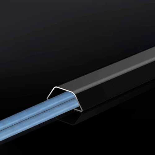 Canaleta para cables de acero inoxidable, negro, 1 m de largo y 30 mm de ancho, con adhesivo, para pared y piso miniatura 1