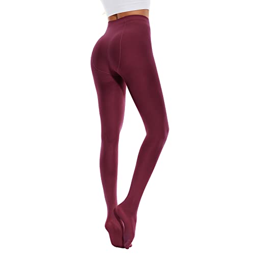 Image of American Trends Tights for Women, 80D Semi Opaque High Waisted Pantyhose, Footed Run Resistant Dance Tights Stockings