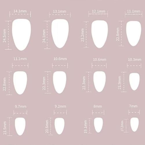 Image of French Tip Lip Print False Nails - Medium Almond Glossy Artificial Acrylic Full Cover Stick on Nails for Women's Valentine's Day Manicure