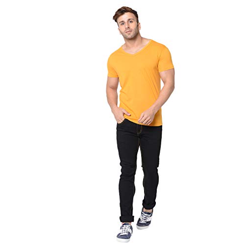 Image of Men's Cotton Blend Half Sleeve V Neck Tshirt