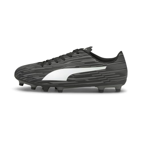 Puma Men's Rapido III FG/AG Black-White-Castlerock Leather Football Shoes-9 UK (10657202)