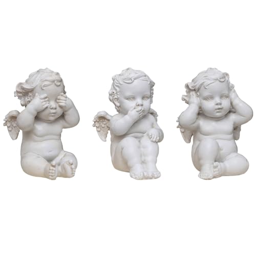 Décoration de gâteau fille et bébé avec 3 petits anges blancs