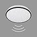 Telefunken - Plafoniera a LED con decorazione a stelle, con sensore di movimento, lampada da soffitto con sensore di luce diurna, colore bianco neutro, 16 Watt, 1.500 lumen, bianco/nero, Ø 28 cm